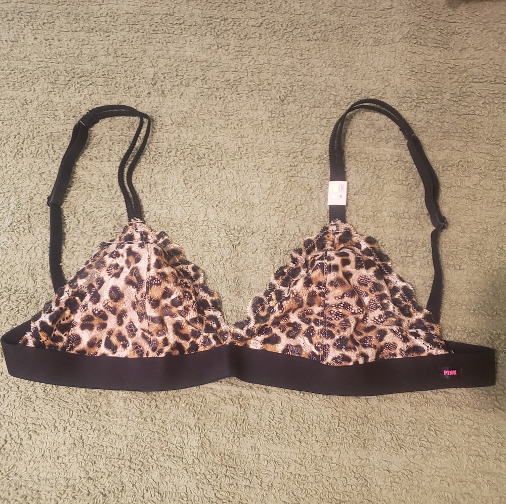NWT, Victoria's Secret PINK Leopard Lace Bralette